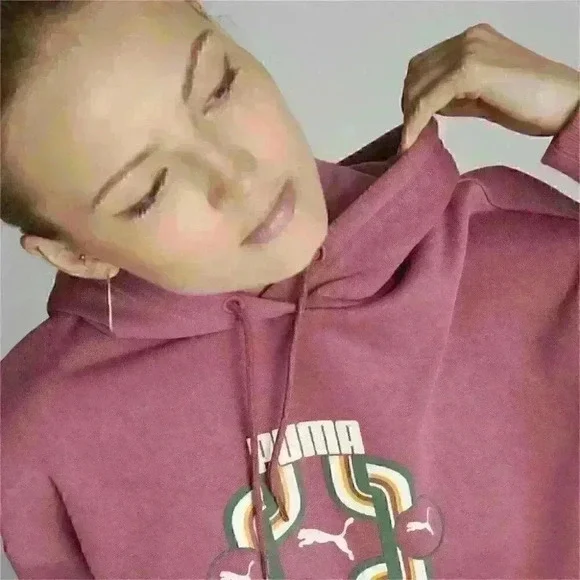 NEW! Puma Women's XL Classics 70s Fleece Hoodie Sweatshirt - Picture 4 of 6